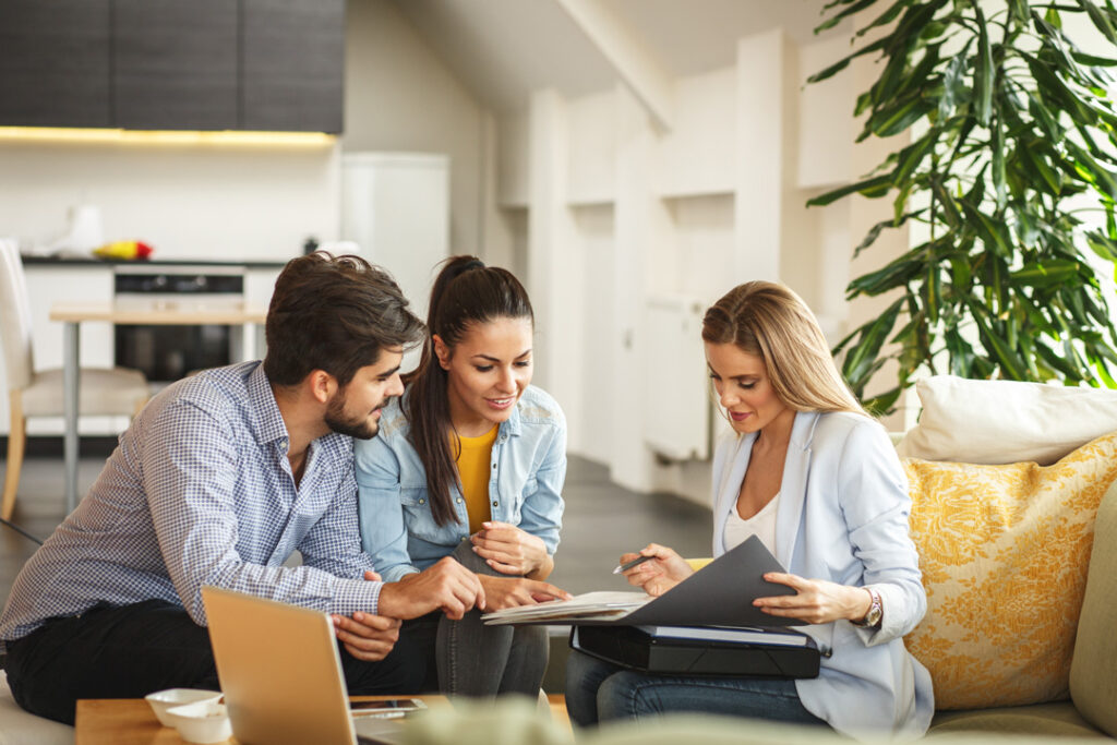 female real estate agent offer home ownership